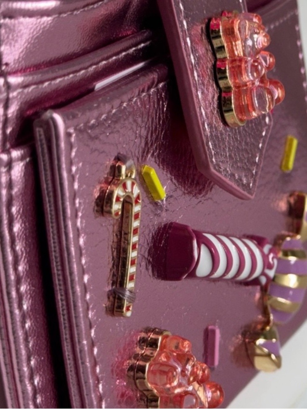 Betsey Johnson Candy charms bifold wallet, metallic pink NWT - Picture 5 of 10